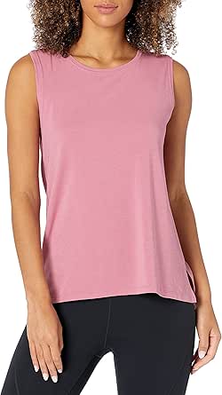Amazon Essentials Women's Soft Cotton Relaxed-Fit Workout Tank Top (Plus Size)