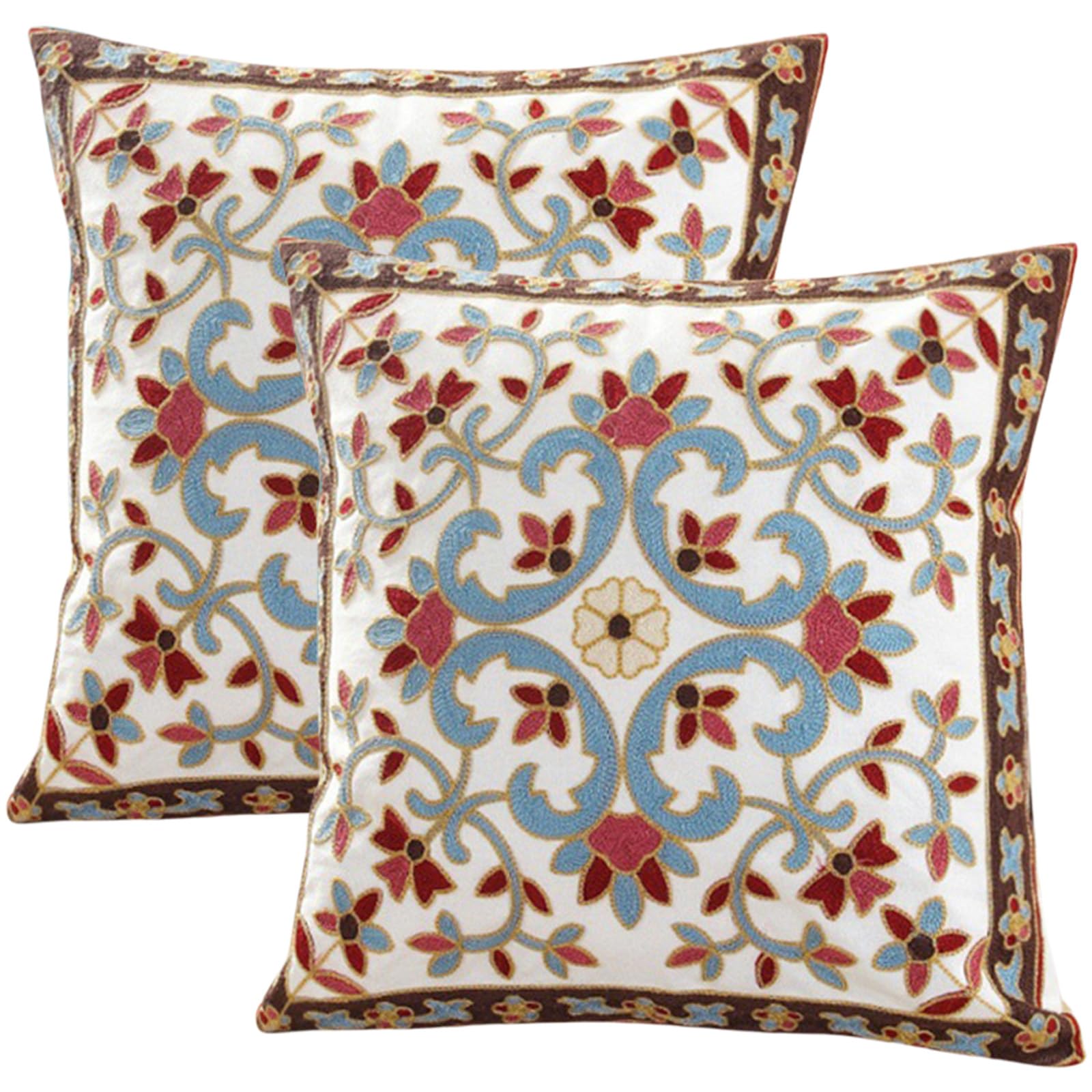Traziewell Cushion Covers Uk 45cm x 45cm Cushion Cover 18x18 inches Set of 2 Soft Pillowcases with Invisible Zipper for Sofa Bed Home Decor T420 โ image 1