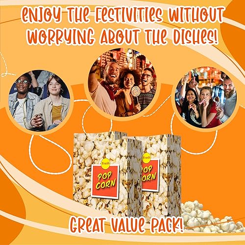 Miniatura 5 de MT Products Bolsas pequeñas para palomitas de maíz para fiestas, 1.5 onzas (paquete de 50), soportes de papel para palomitas de maíz con parte