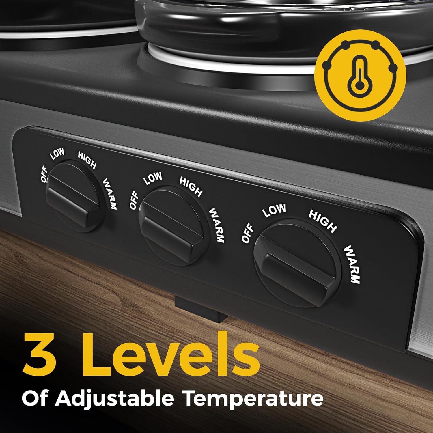 Sunvivi Slow Cooker with 3 Pots, Triple Slow Cooker Buffet Server 3 Pot Food Warmer for Parties with 3 Spoons & Lid Rests, Adjustable Temp, 3 * 1.5 Quarts