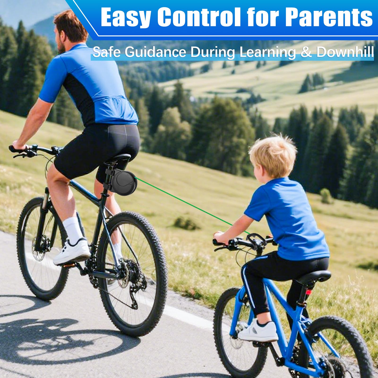 Barre De Remorquage Velo Corde De Remorquage Vélo URAQT - 2,5m - Capacité 90kg - Rétractable - Pour Enfant Velo Electrique Enfant