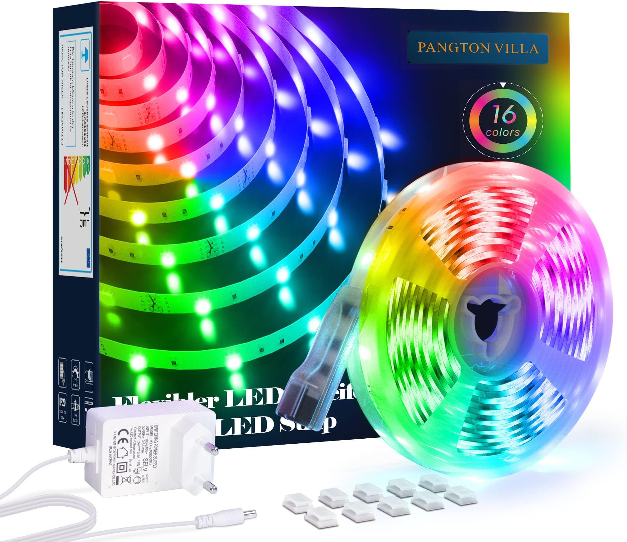 5m LED Streifen Set 600 LEDs Warmweiß - Dimmbares Lichtband Mit Netzteil