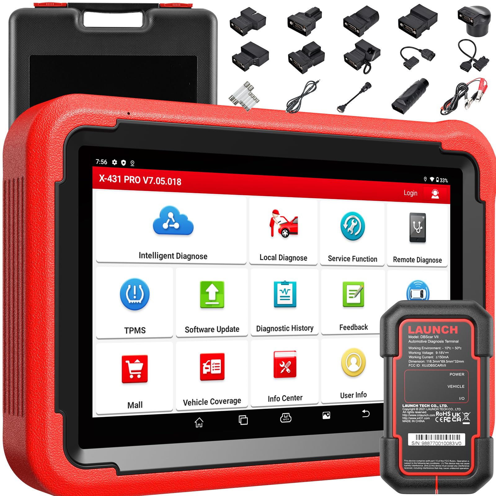 X431 PROS V+ 5.0, 2024 OBD2 Diagnostic Device, OE Level Full System Diagnostic Device Car, with 37+ Special Functions, Bi-Directional Control, IMMO Service, Key Programming, ECU Coding