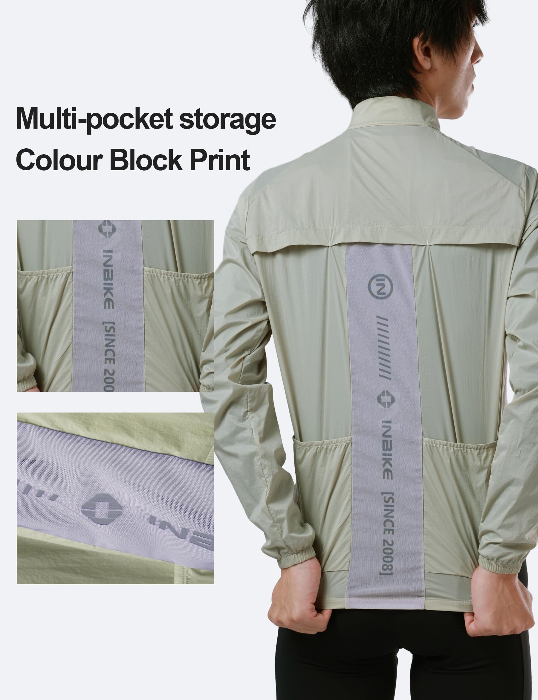 INBIKE Leichte Fahrradjacke Windjacke Sommer Reflektierend Winddicht Atmungsaktiv Leicht Laufjacke Herren Damen für Fahrrad Rennrad Laufen Sport Wandern Outdoor
