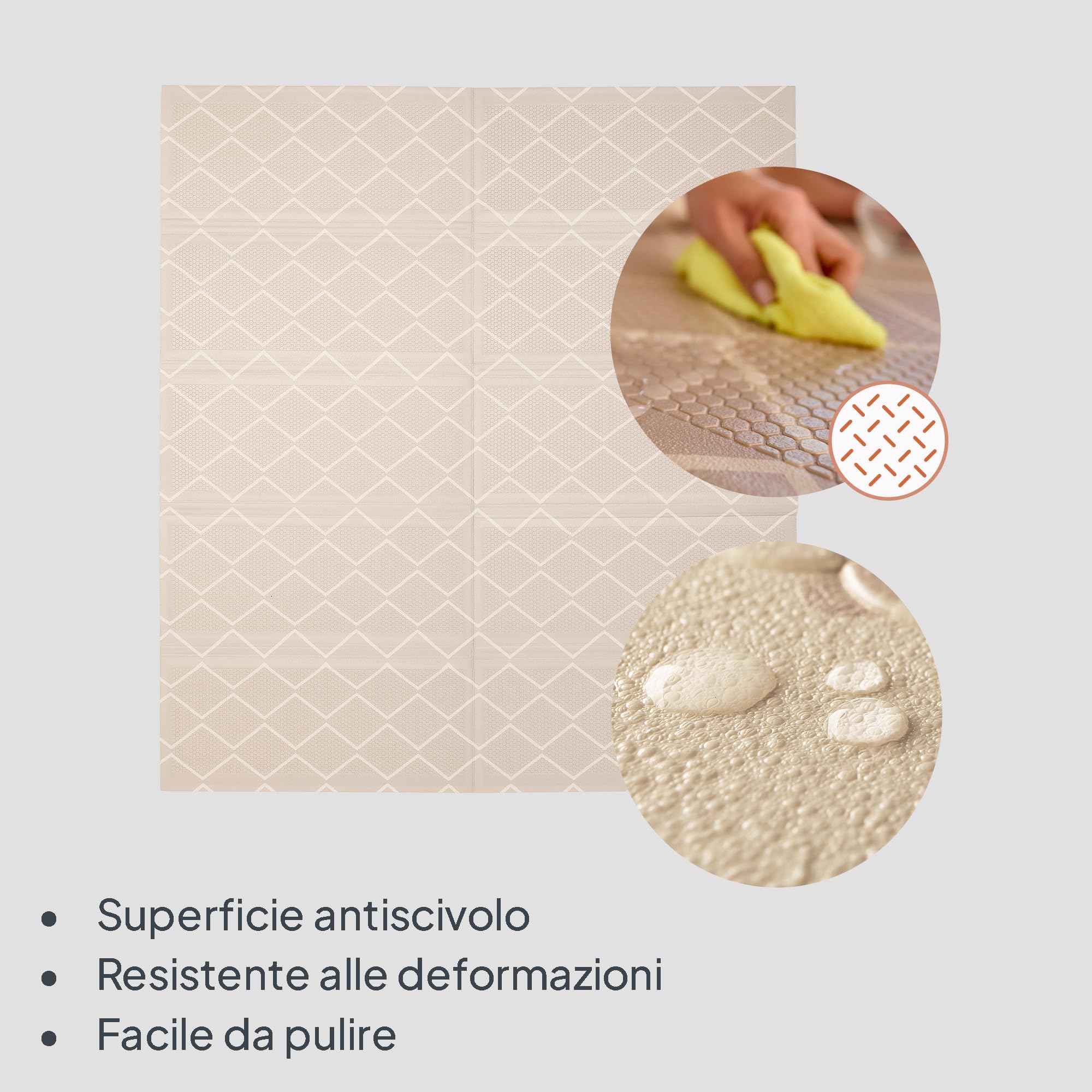 LIONELO Zora Tappeto Gioco Pieghevole per Neonati 180 x 201 cm, Double-Face | Spessore 1,5 cm, Antiscivolo, Senza Sostanze Nocive, per Gattonamento e Gioco