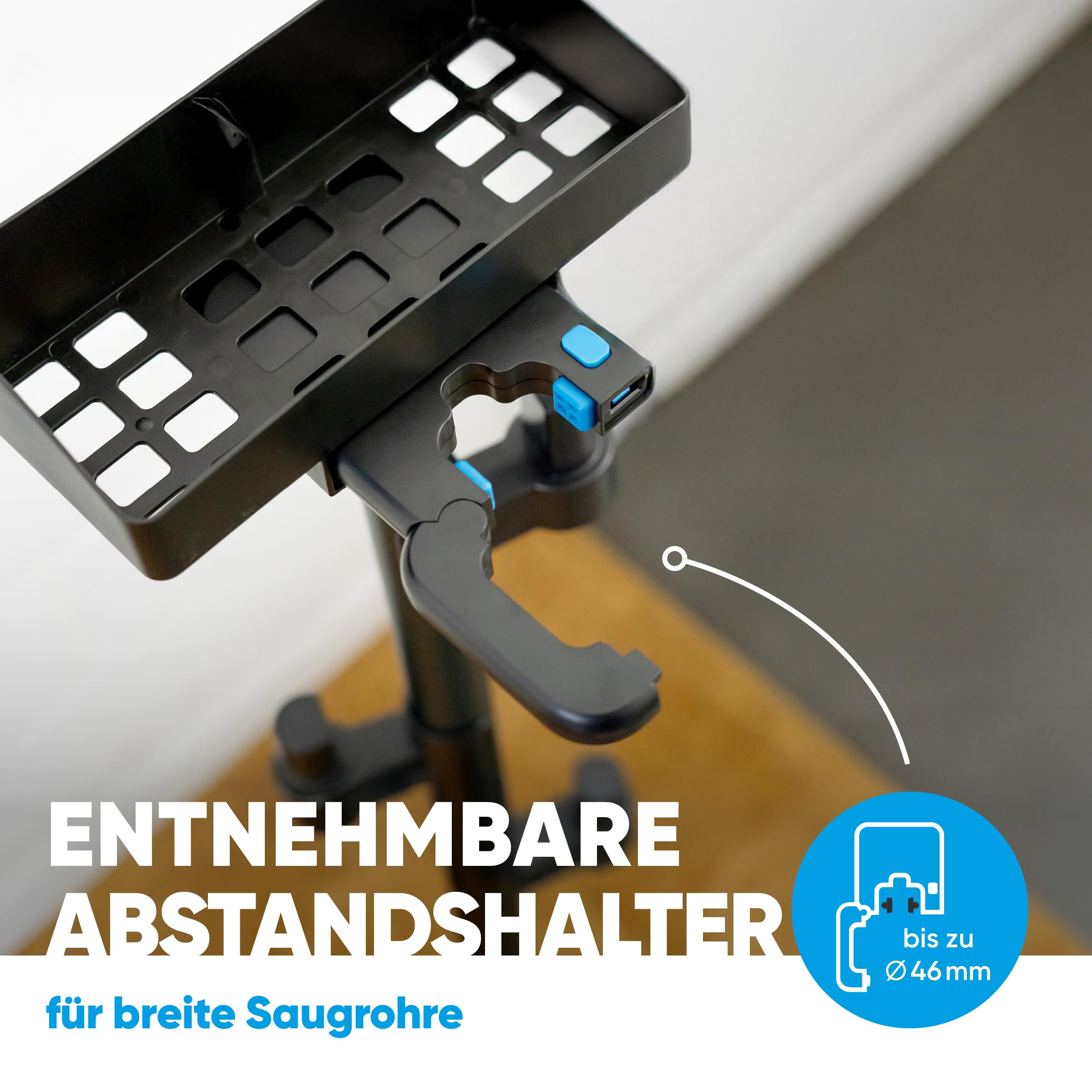 hoogo orga-nicer ST007 | Universal-Stand Halterung für Akku-Staubsauger mit Saugrohren von 32-46 mm Ø | Einfache Montage ohne Bohren | Ständer Bodenständer Akku-Stielsauger Zubehör