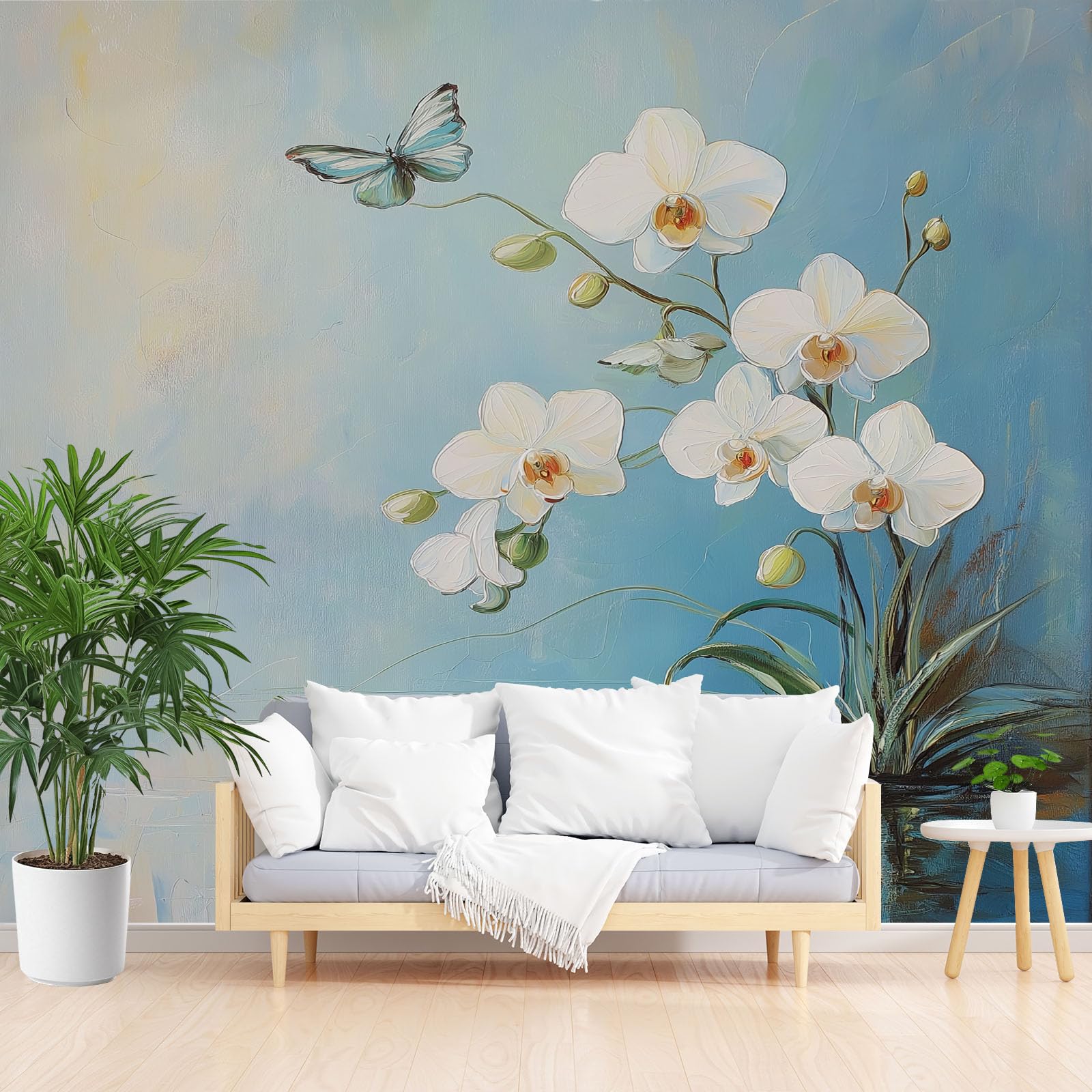 Papier Peint Intissé Orchidée Phalaenopsis Panoramique 3D 300x210 cm