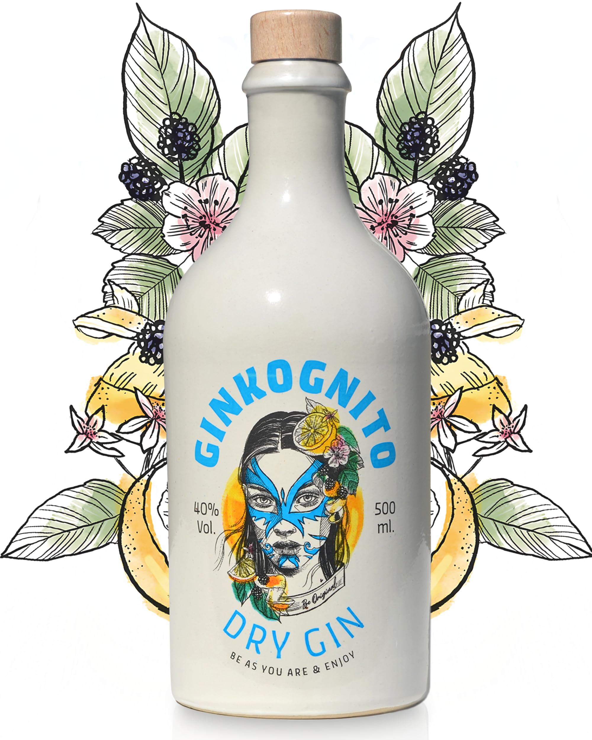 GINKOGNITO Premium Gin aus Deutschland - Handgemachter Organic Gin - 40% Vol. Dry Gin Spirituosen - Exklusiver Gin - Perfekt als Gin Tonic oder als Gin Geschenkset (500ml)