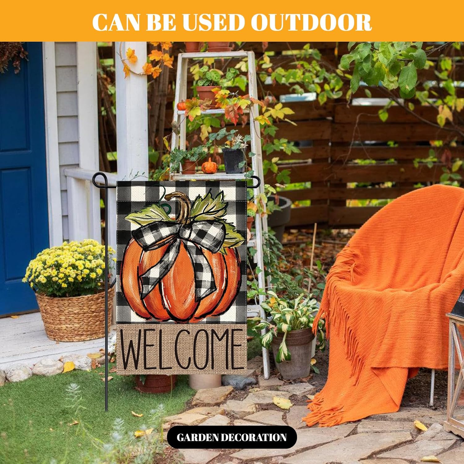 Happy Thanksgiving Garden Flag Vertical 12x18 Inches Double Sided Fall Style Garden Flag,Turkey Fall Garden Flags for Harvest Autumn Yard Outdoor Decor - Image 6