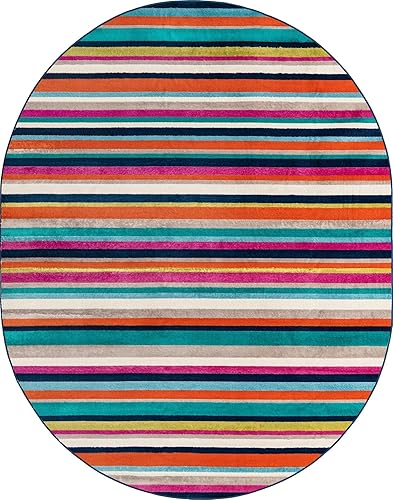 Miniatura 3 de Unique Loom Azalea Collection - Alfombra Glenn (ovalada 7 pies 10 pulgadas x 10 pies 0 pulgadas, azul claroverde azulado)