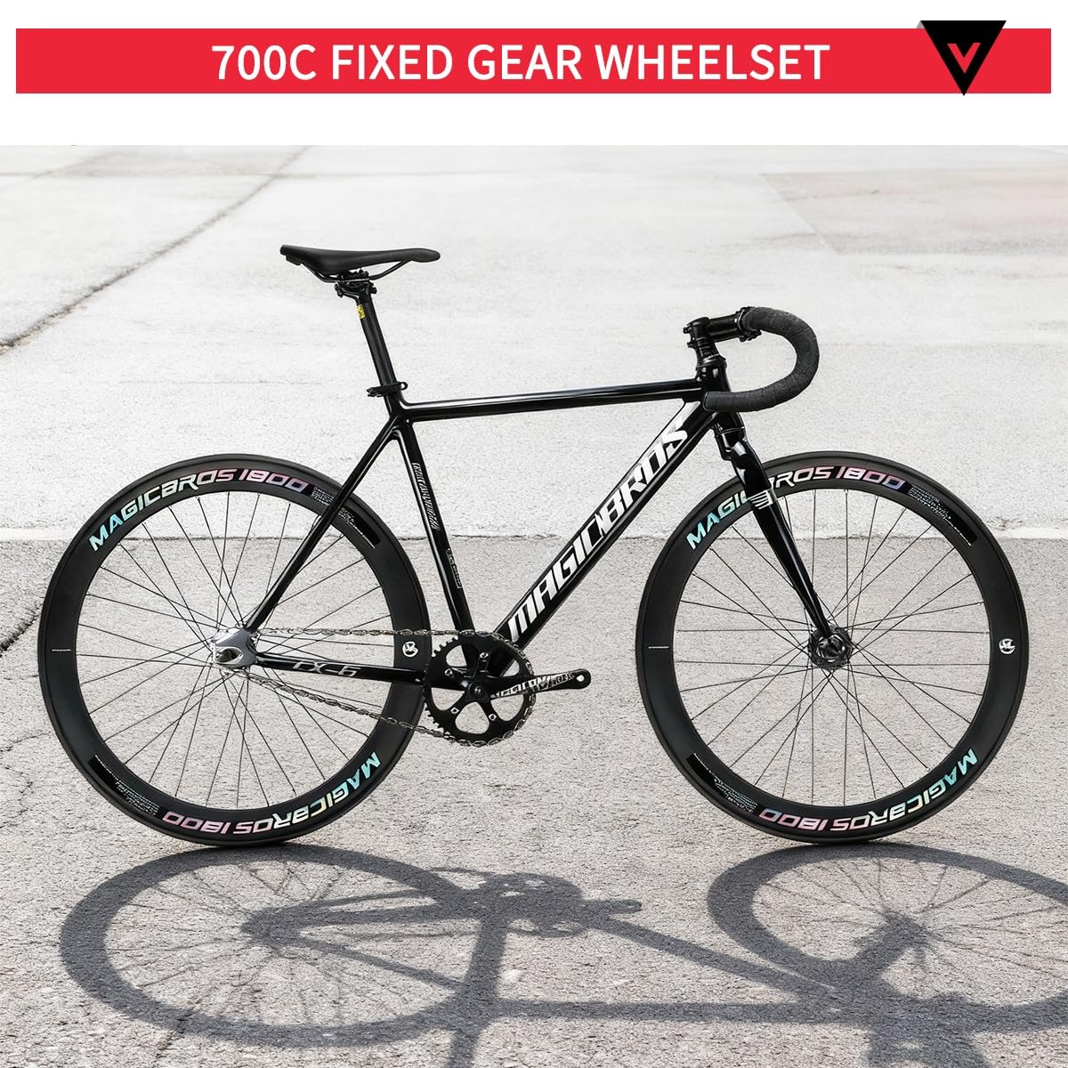 700C stały zestaw kół rowerowych, stop aluminium, pojedyncza prędkość, tor wyścigowy, przednie tylne koła 100/120 mm, piasty łożyska hamulca V, wysokość felgi 40/60 mm, do opon zewnętrznych 23-28C (60