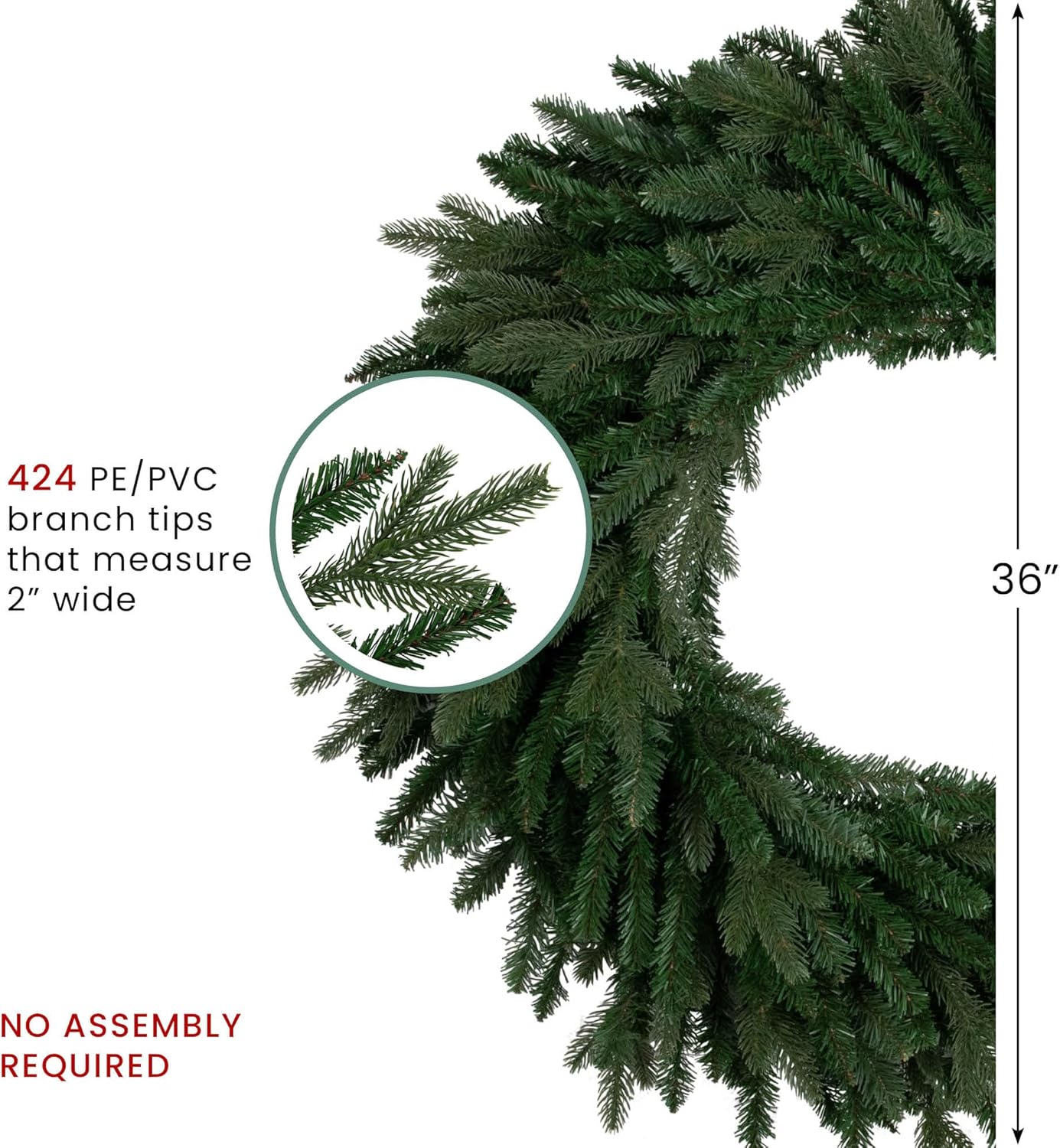 Real Touch™ Grande Spruce Artificial Christmas Wreath - 36" - Unlit