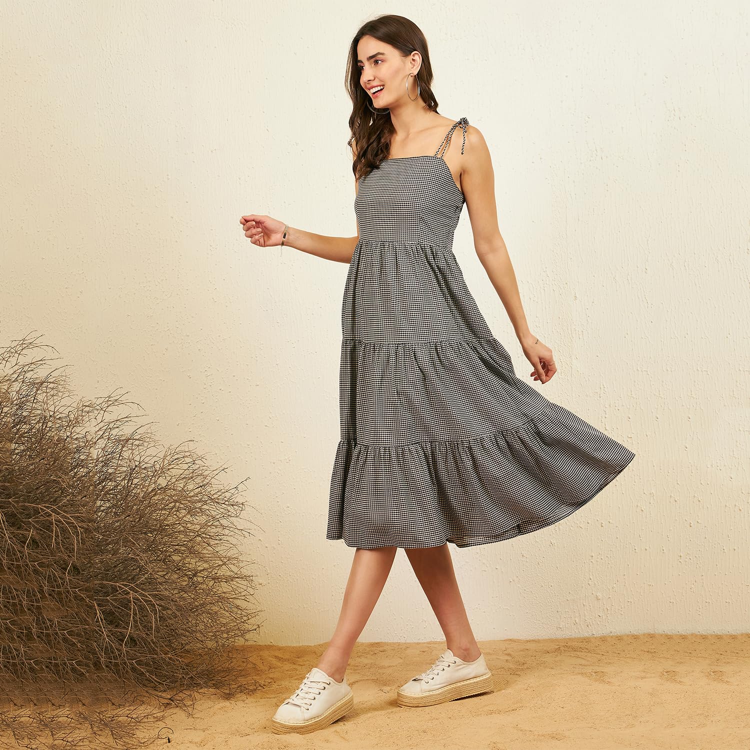 Rare Women's Regular Fit Dress (Ep8045_Black S)