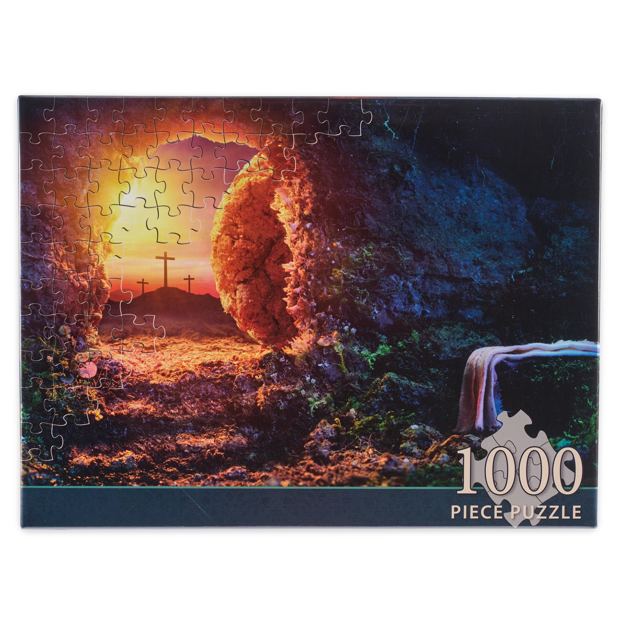 Christian Art Gifts 1000 Piece Inspirational Scripture Jigsaw Puzzle for Adults: The Resurrection - Encouraging Bible Verse, Family Activity Game,