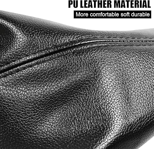 Miniatura 2 de QIANG KUN Universal Car Shift Knob Cubierta de polvo Negro PU Cuero ManualAuto Shifter Shift Boots Cover (negro)