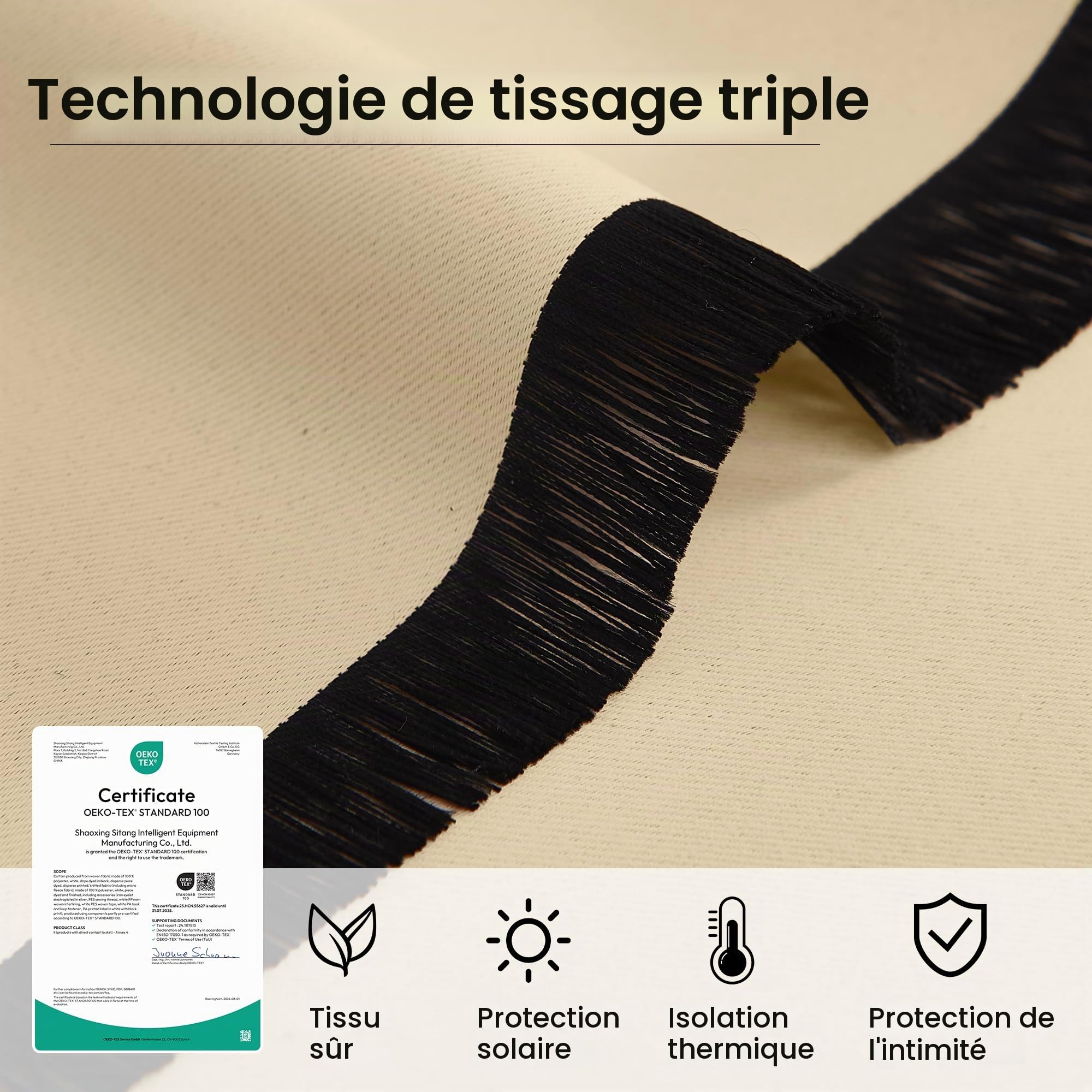 PONY DANCE Rideaux d'Extérieur à Fixation Adhésive, Lot de 2 Rideau sans Percage Anti-Vent avec Embrasses pour Jardin et Terrasse, Rapide d'installation Imperméable, 132x213cm, Jaune Beige
