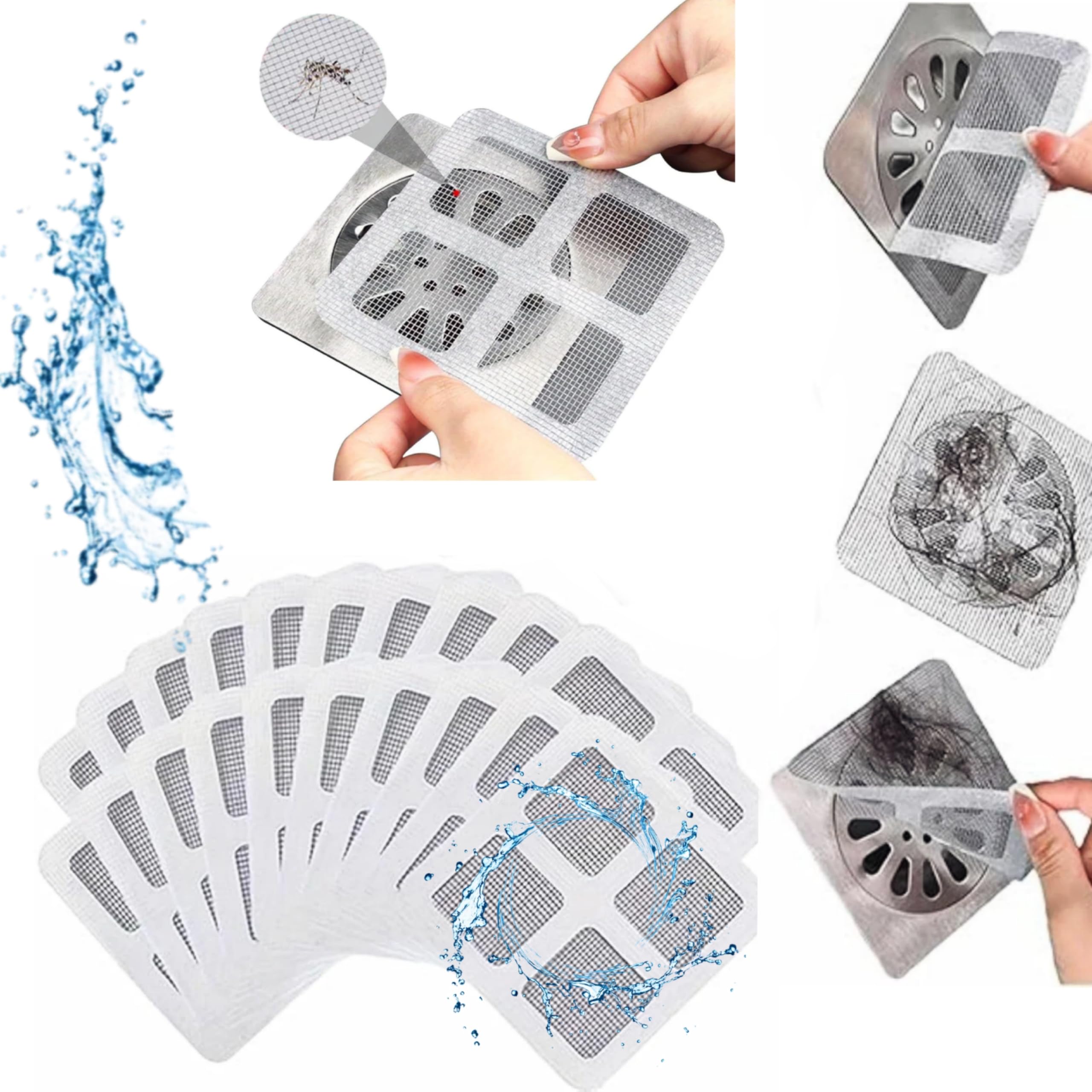 HUDMUQ Drain Cover Hair Catcher (Pack of 20) Disposable Waterproof Drain Guard Mesh Stickers Drainage/Jali Shower Drain Cover for Bathroom Floor Sink Bathtub 10CM * 10 CM (B0DHVV29RG) Amazon Price History, Amazon Price Tracker
