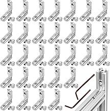 2020 Series Right Angle Slider for T-Slot Inner Groove 30 Pcs Aluminum Extrusion Profile Slots 6mm Right Angle Connection T-Groove Inner Corner Connector Carbon Steel Interior Joint Bracket T