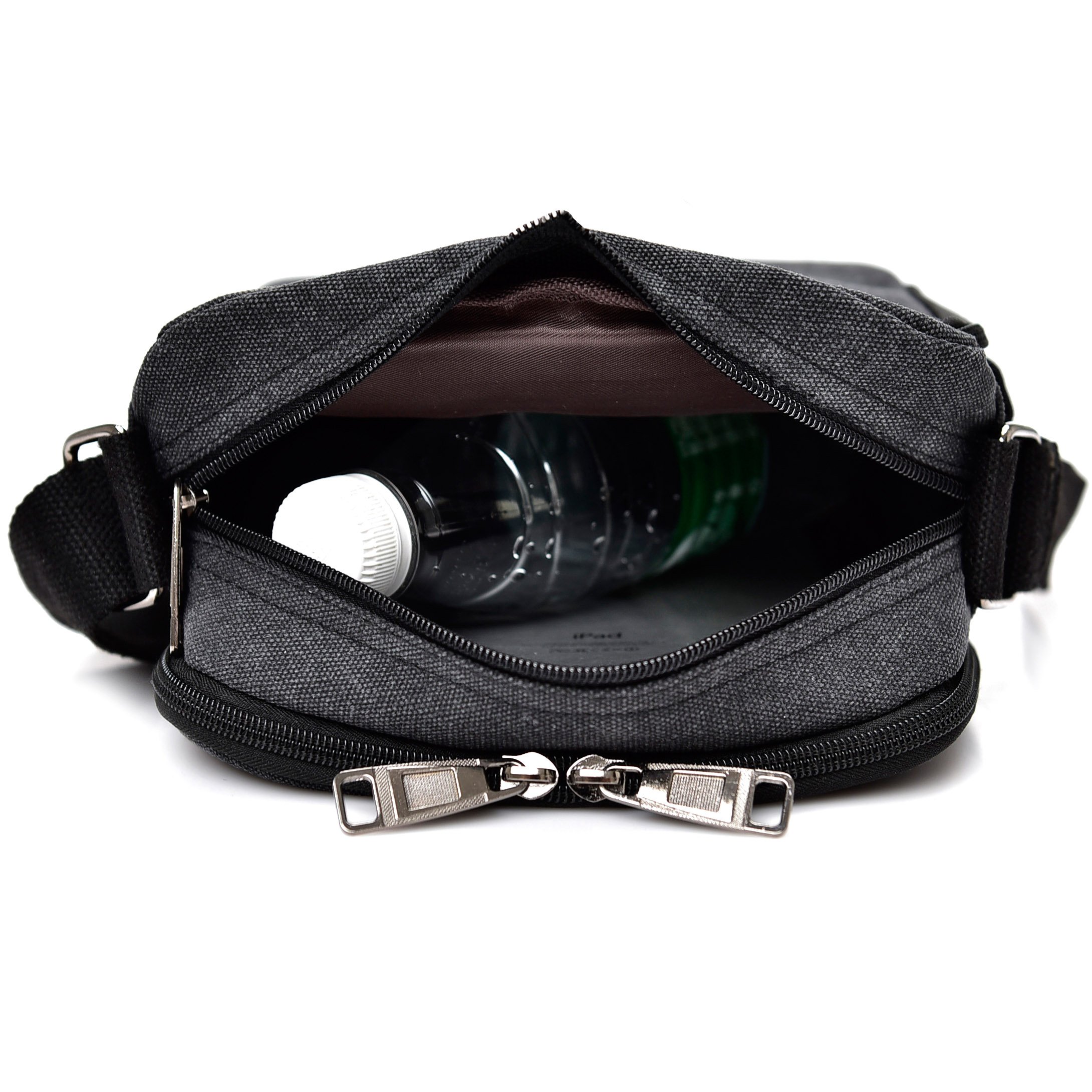 Bolso Bandolera Hombre Pequeño de Tela Vintage - Messenger Bag para Colegio y Universidad - Bolsa de Lona para Libros y Viaje - Sport Bag Original