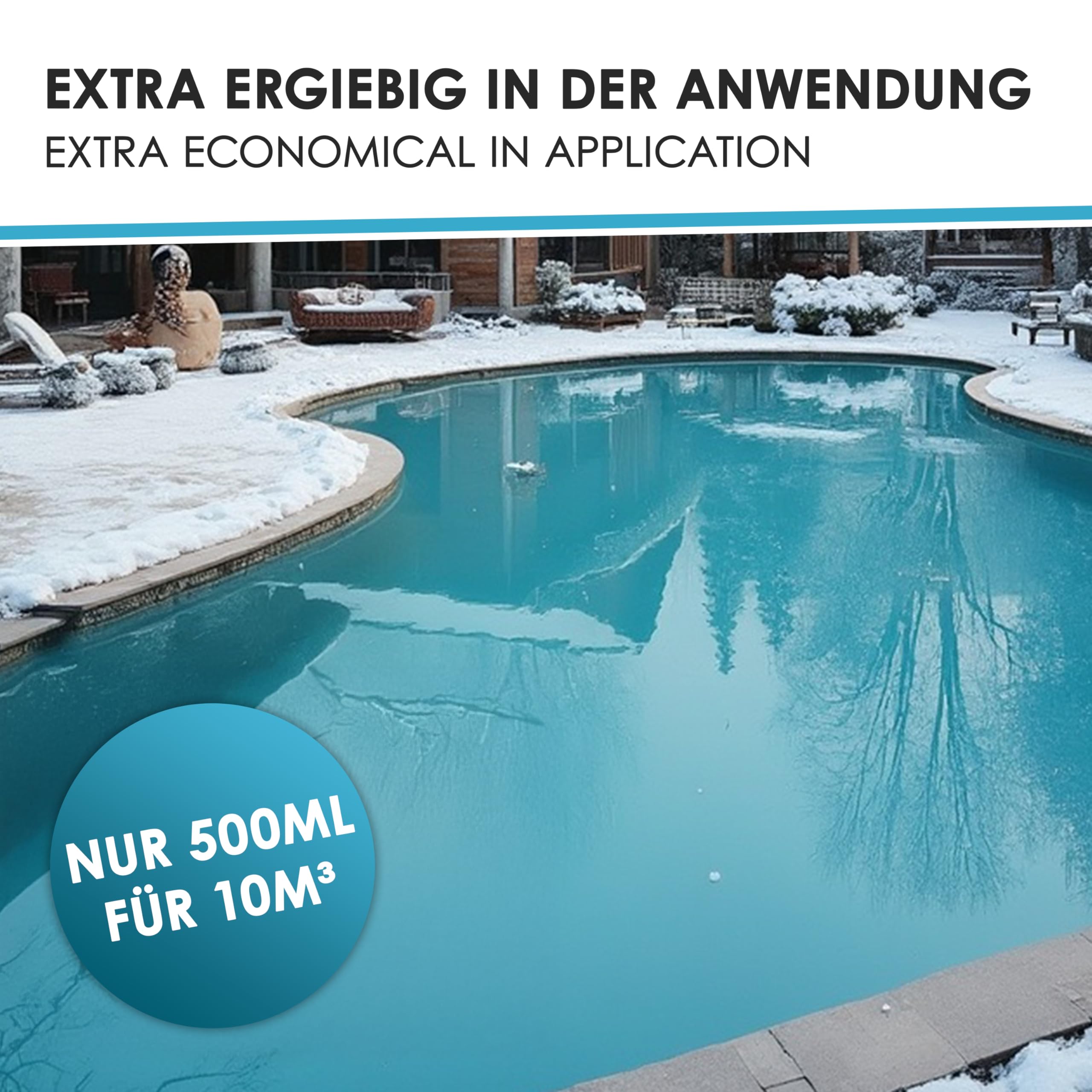 Effektiver Winter Booster 5L | Pool Wintermittel | Winterschutzmittel für Pools | Wintermittel für Pool | Pool Überwinterungsmittel Algizid | Einfache Winter Poolpflege