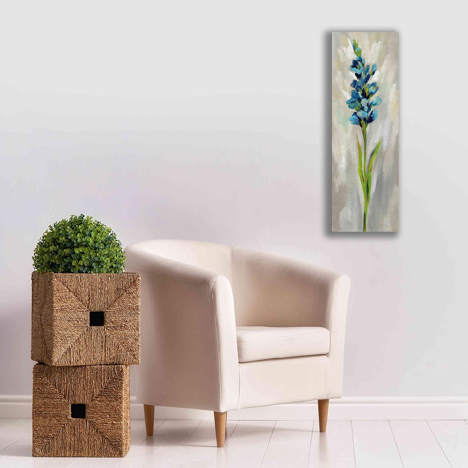 Epic Graffiti 'Single Stem Flower I' by Silvia Vassileva, Canvas Wall Art, 12"x36"