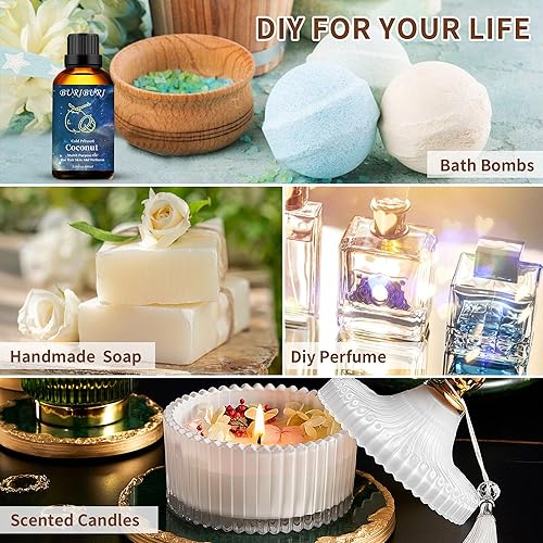 Miniatura 7 de BURIBURI Aceite esencial de coco de 3.4 fl oz, aceite perfumado de grado prémium para difusores, masajes, fabricación de jabón