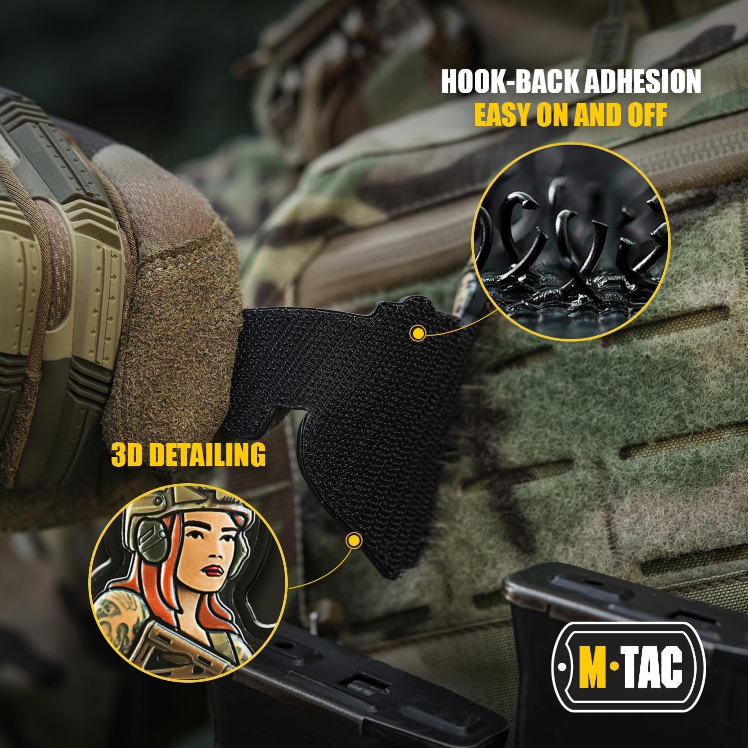 M-Tac Morale Patch Tactical Girl - PVC Tactical Military Patch with Hook Fastener Backing - Patches for Vest, Backpacks, Hats (Tattoo 4) (Sniper Girl Skandinavik) image 3