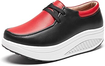 rismart leather platform sneakers rocking woman comfortable casual walking shoe