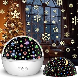 Christmas Projector Night Light Indoor, Snowflake NightLi...