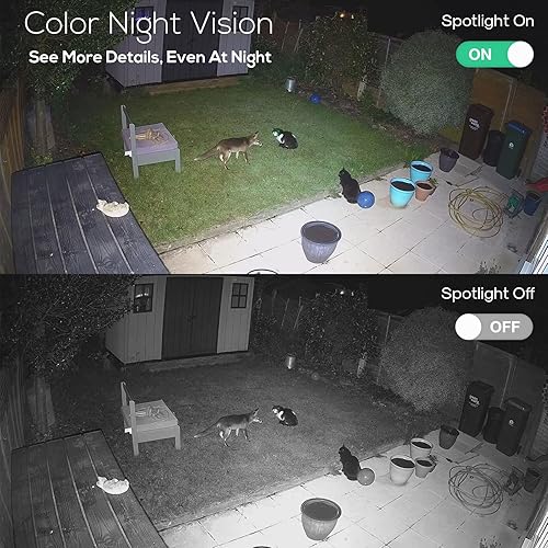 Miniatura 4 de Kittyhok Cámaras de seguridad solares negras inalámbricas para exteriores, WiFi 5G2.4G, 4 piezas 2K Ultra PanTilt Cámara de seguridad solar para el