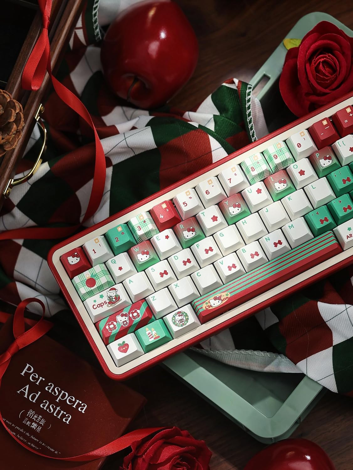 Christmas Kitty Theme Custom | 143 Keys Cherry Profile Keycap