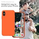 YATWIN Silicone Back Case for iPhone X/XS, Soft-Touch Phone Back Cover for Apple iPhone X/XS - Orange gallery image