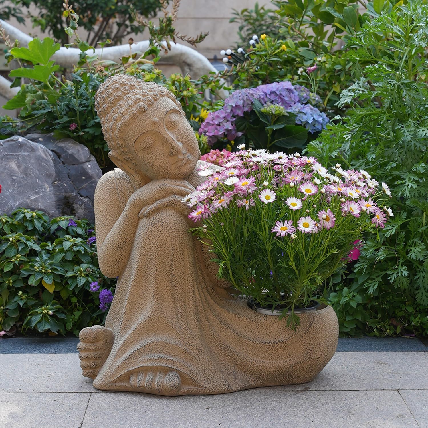 Amazon.com: elesculor Buddha Statue Zen Planter - Large Napping Buddha ...