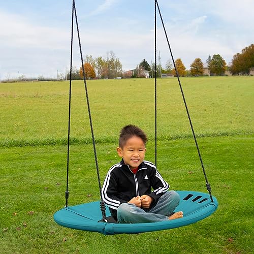 Miniatura 8 de Vivere Flying Saucer Tree Swing Hammock Chair para niños (verde tierra)