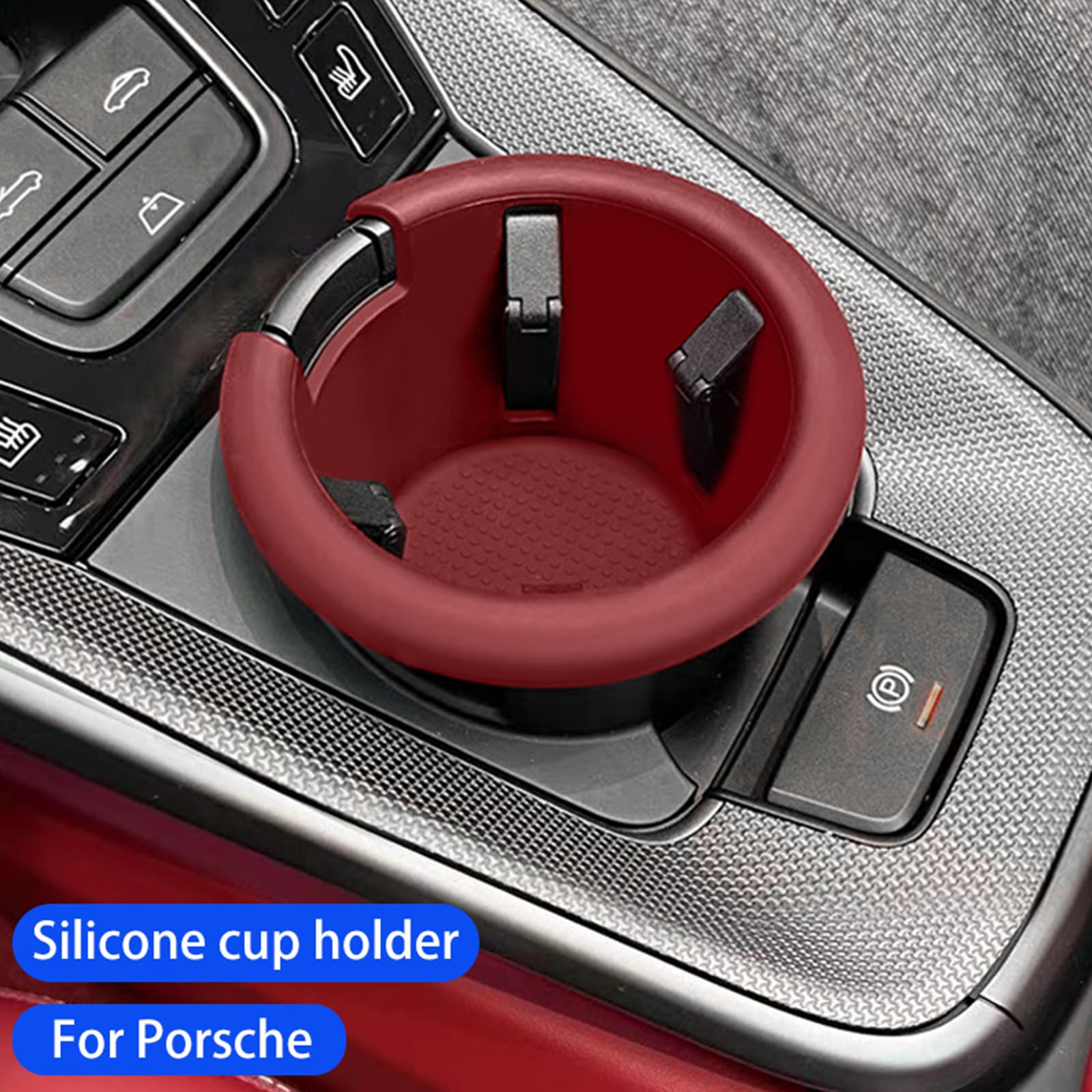 Podstawki pod kubek do akcesoriów 911, silikonowy antypoślizgowy uchwyt na kubek samochodowy wkładka do Porsche 911 akcesoria samochodowe (dla 911 czerwony)