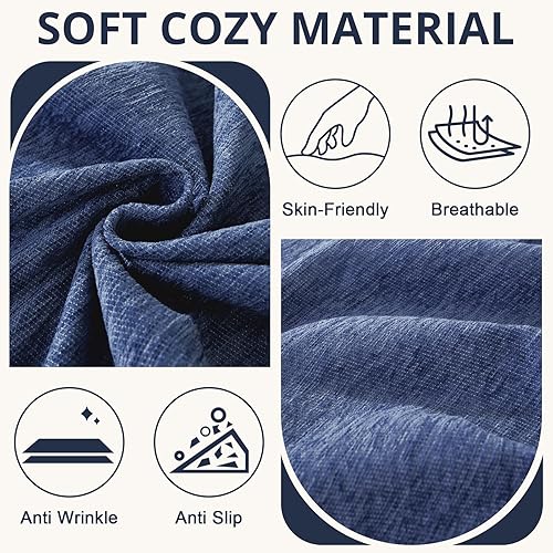 Miniatura 5 de Royhom Fundas para sofá modular, 2 piezas, manta de sofá en forma de L, fundas de sofá de felpilla lavables, funda de sofá con borla, adecuada para