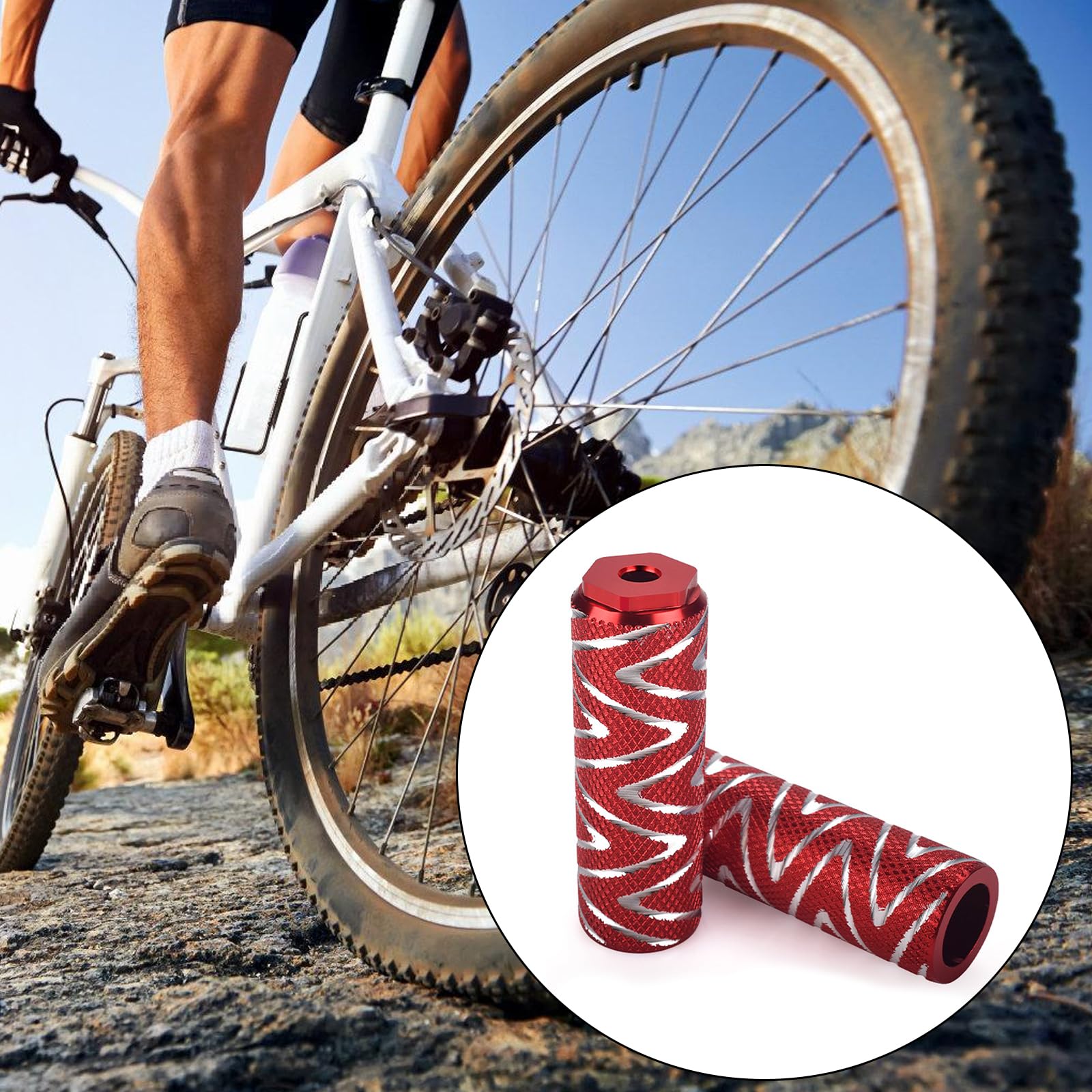 WEISUYUUS Durability Bike Pedals Mountain Bike Rear Foot Pegs Bike Pedals Axles Footrest for Enhancing Styles and