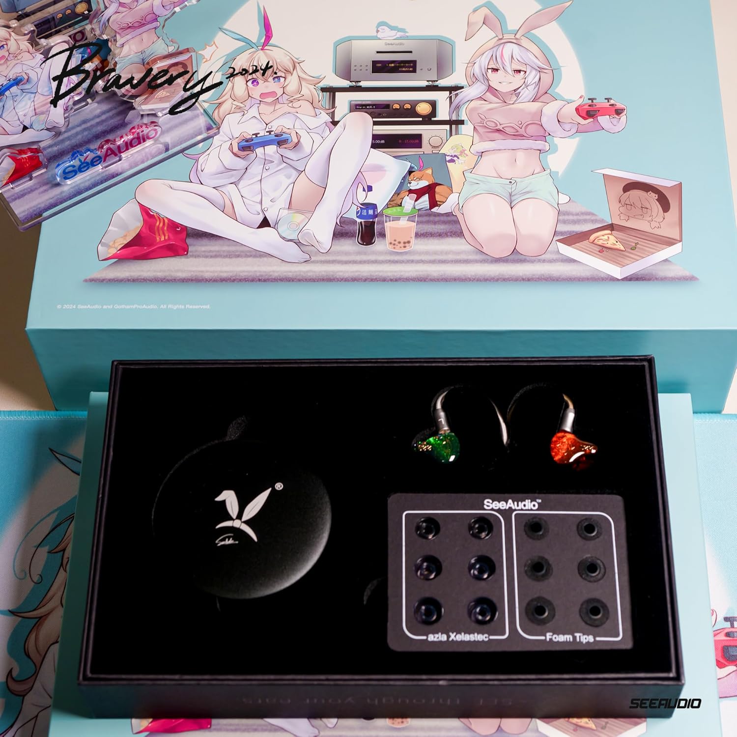 SeeAudio Bravery '24 4BA Drivers IEM Earphones, Knowles & Sonion Balanced Armature in-Ear Monitors, HiFi Wired Earbuds/Audiophile Headphones for Music and Monitoring (Bravery 24)