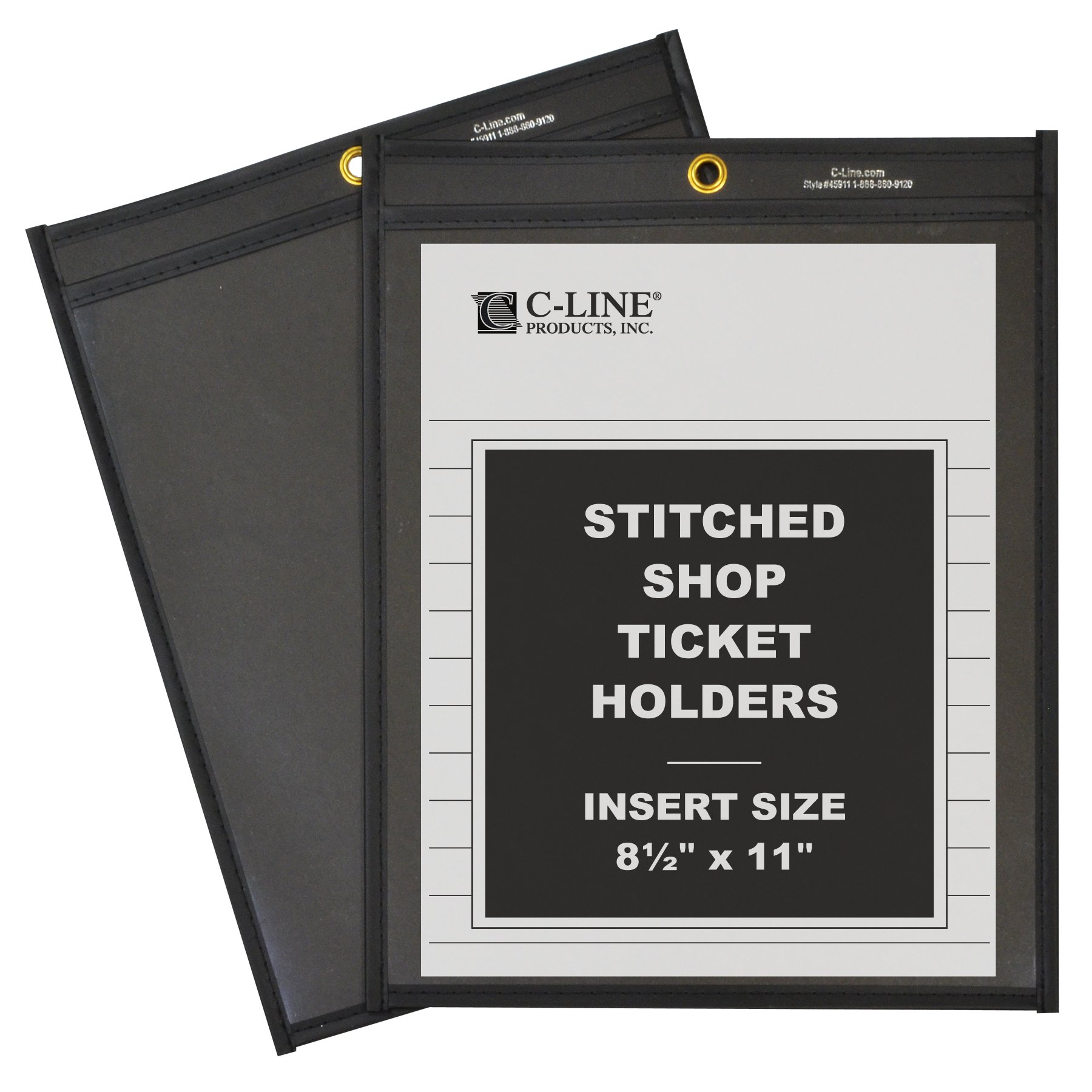 C-Line Shop Ticket-Halter, genäht, eine Seite, transparent, 21,6 x 27,9 cm, Box mit 25 Stück (45911)