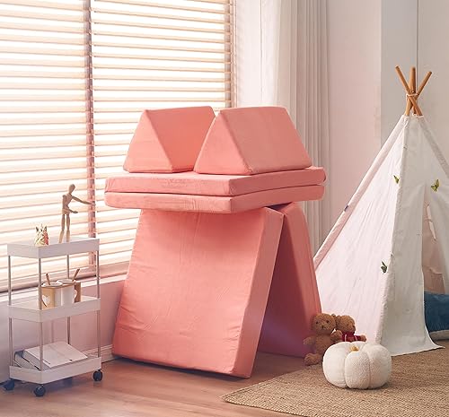 Miniatura 32 de jela Sofá de juego para niños, tamaño extendido, 8 piezas para la familia, sofá modular de espuma para niños y adultos, juego de casa de juegos para