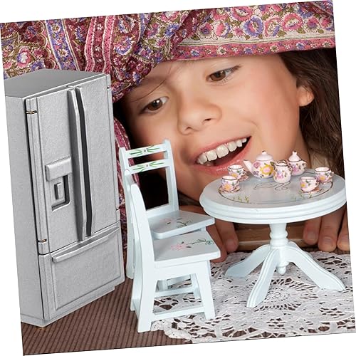 Miniatura 4 de TOYANDONA Casa de muñecas Decoración de casa de muñecas Refrigerador Mini Nevera Refrigerador Congelador Mini Casa de Muñecas Nevera Mini