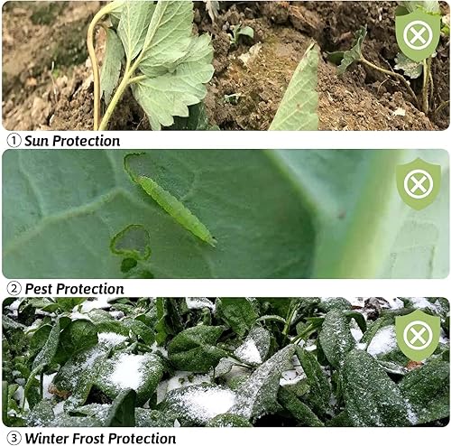 Miniatura 4 de LOVE STORY Cubiertas para plantas, protección contra la congelación, 10 x 50 pies, 1.5 onzas, manta de tela flotante para jardín para plantas de