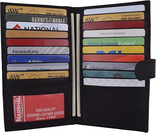Miniatura 3 de MARSHAL Titular de la tarjeta de crédito plegable de cuero de gama alta #1529CF
