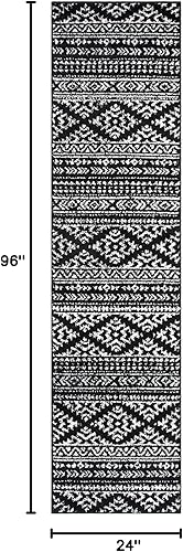 Miniatura 2 de SAFAVIEH - Tapete de estilo marroquí bohemio con diseño tribal de la colección Tulum para colocar en sala de estar, recibidor, vestíbulo, pasillo o