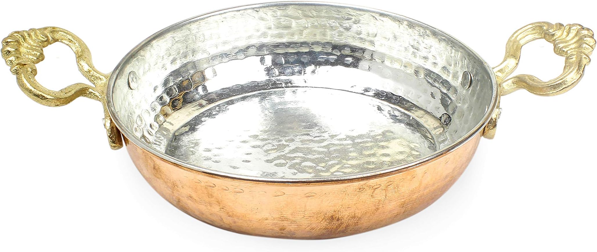 Turkish Copper Pan: Solid Copper Egg Pan | Turkish Frying Double Omelet Pan | Antique Copper Pan Used for Frying or Decoration (17 cm 6.7 inch)