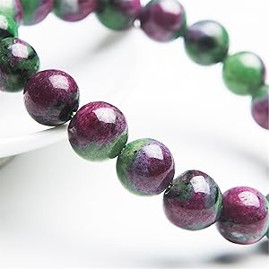 天然石Gemstone Amazon.co.jp: 10 mm Natural Ruby Zoisiteジェムストーンクリスタル