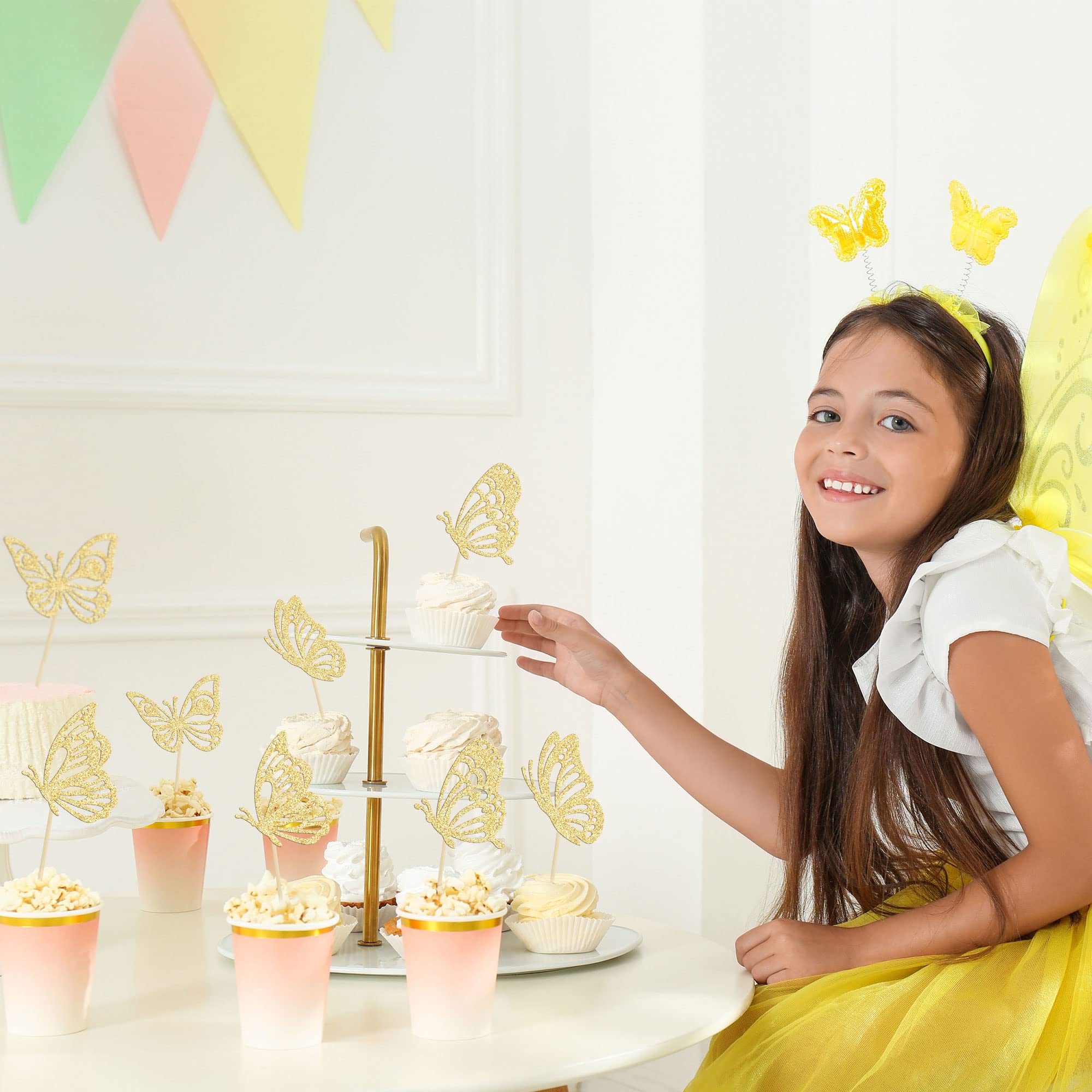 36 Schmetterlings-Cupcake-Topper Mit Glitzer – Süß & Einfach Für Hochzeit, Baby-Party & Kindergeburtstag