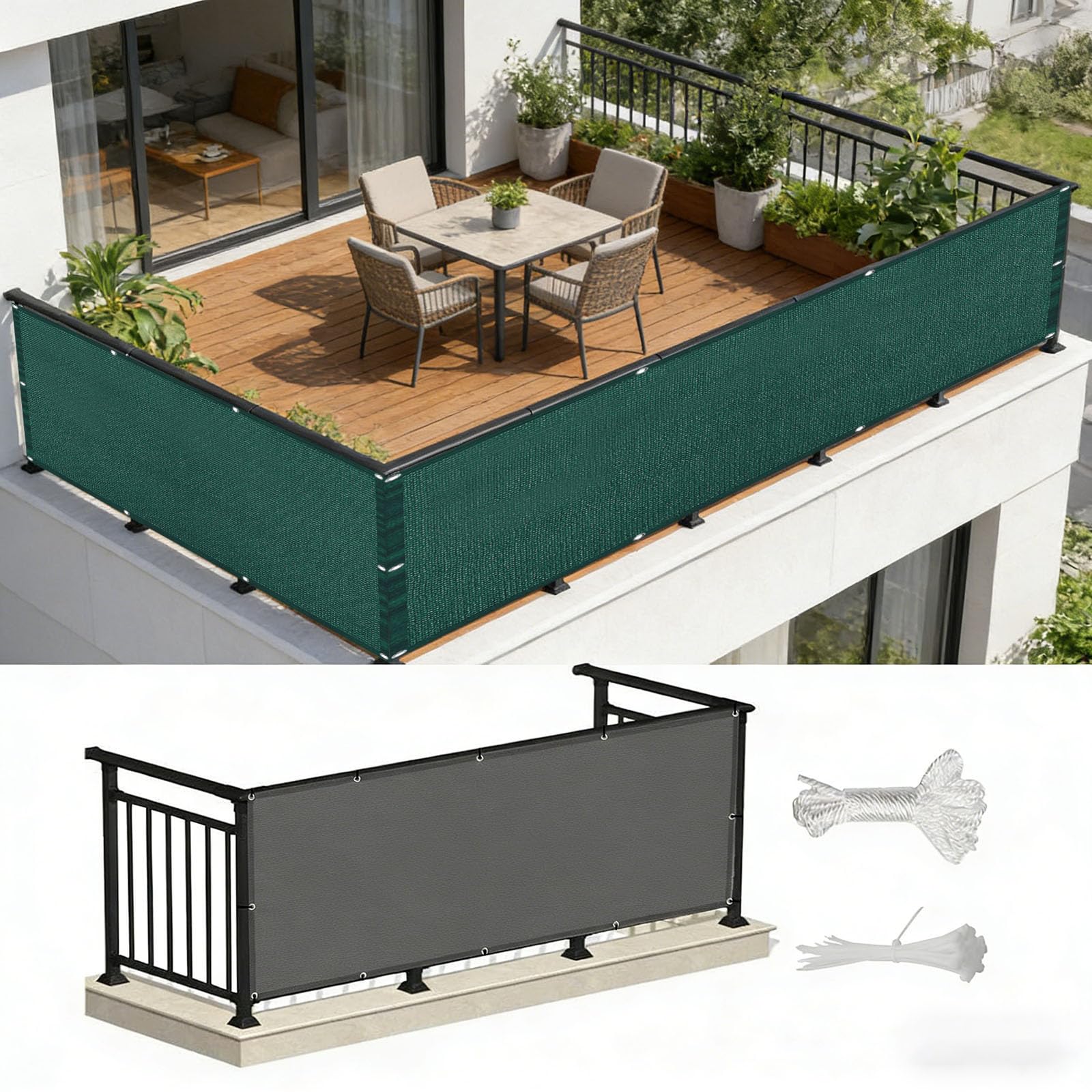 Brise vue jardin anti-UV et coupe-vent pour une terrasse isolée