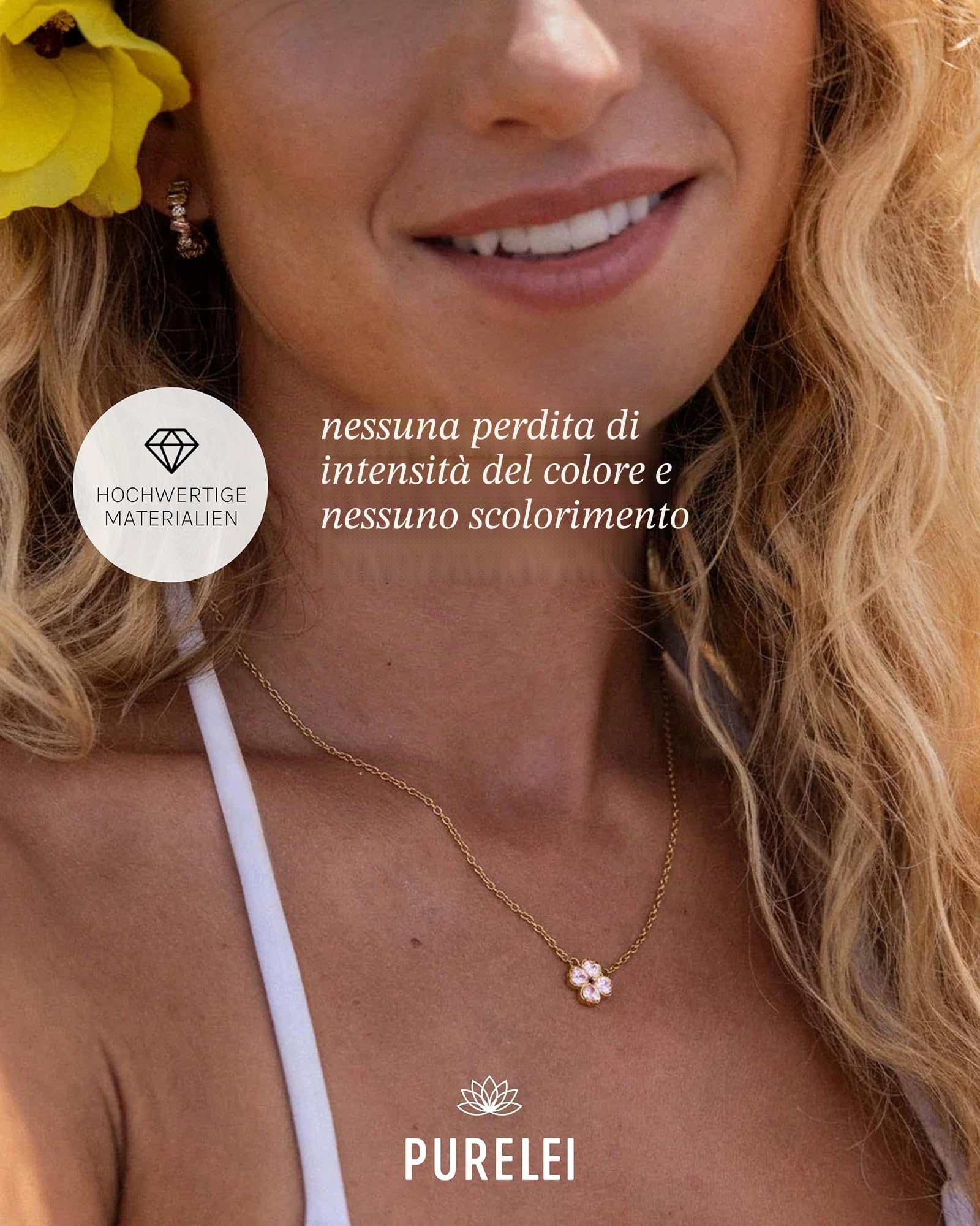 Purelei Fancy - Orecchini a cerchio da donna, placcati in oro 18 carati o argento con zirconi pastello (bianco, giallo, rosa, viola), impermeabili, ipoallergenici, Ø 17 mm