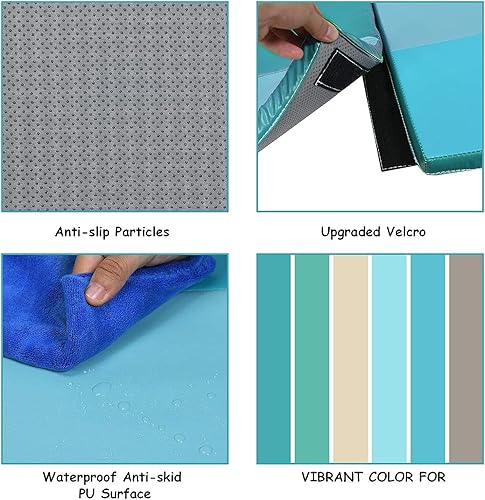 Miniatura 7 de Fireflowery - Tapetes de juego para bebé, impermeable y no tóxico, tapete de juego extra grande de 58 x 58 pulgadas para corral, tapete plegable de